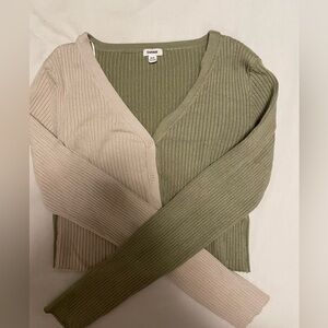 Garage Cropped Colourblock Cardigan Size Medium